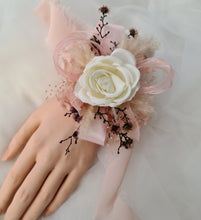 Load image into Gallery viewer, Everlasting preserved flowers Stirlingia corsage pastel pink &amp; white AB2047 - School formal, prom, graduation
