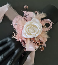 Load image into Gallery viewer, Everlasting preserved flowers Stirlingia corsage pastel pink &amp; white AB2047 - School formal, prom, graduation
