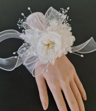 Load image into Gallery viewer, White  preserved peony corsage AB2048 - School formal, prom, graduation

