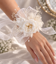 Load image into Gallery viewer, White  preserved peony corsage AB2048 - School formal, prom, graduation
