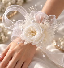 Load image into Gallery viewer, White  preserved peony corsage AB2048 - School formal, prom, graduation
