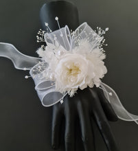 Load image into Gallery viewer, White  preserved peony corsage AB2048 - School formal, prom, graduation
