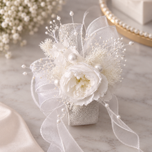 Load image into Gallery viewer, White  preserved peony corsage AB2048 - School formal, prom, graduation
