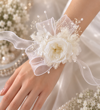 Load image into Gallery viewer, White  preserved peony corsage AB2048 - School formal, prom, graduation
