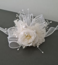 Load image into Gallery viewer, White  preserved peony corsage AB2048 - School formal, prom, graduation
