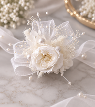Load image into Gallery viewer, White  preserved peony corsage AB2048 - School formal, prom, graduation
