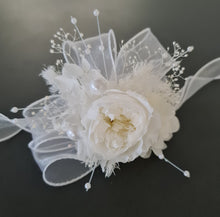 Load image into Gallery viewer, White  preserved peony corsage AB2048 - School formal, prom, graduation
