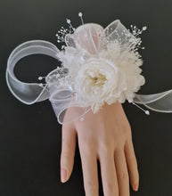 Load image into Gallery viewer, White  preserved peony corsage AB2048 - School formal, prom, graduation
