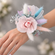 Load image into Gallery viewer, Preserved rose snap lock corsage in pastel colours AB2052 - School formal, prom, graduation
