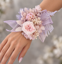 Load image into Gallery viewer, Preserved dusty pink peony snap lock pastel corsage AB2053 - School formal, prom, graduation
