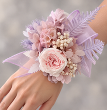 Load image into Gallery viewer, Preserved dusty pink peony snap lock pastel corsage AB2053 - School formal, prom, graduation
