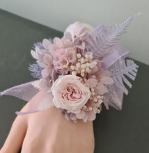 Load image into Gallery viewer, Preserved dusty pink peony snap lock pastel corsage AB2053 - School formal, prom, graduation
