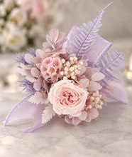 Load image into Gallery viewer, Preserved dusty pink peony snap lock pastel corsage AB2053 - School formal, prom, graduation
