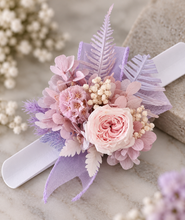 Load image into Gallery viewer, Preserved dusty pink peony snap lock pastel corsage AB2053 - School formal, prom, graduation
