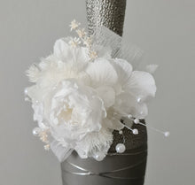 Load image into Gallery viewer, White pearl bracelet preserved peony corsage AB2055 - School formal, prom, graduation
