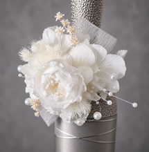 Load image into Gallery viewer, White pearl bracelet preserved peony corsage AB2055 - School formal, prom, graduation
