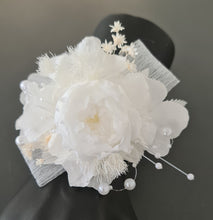 Load image into Gallery viewer, White pearl bracelet preserved peony corsage AB2055 - School formal, prom, graduation

