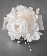 Load image into Gallery viewer, White pearl bracelet preserved peony corsage AB2055 - School formal, prom, graduation

