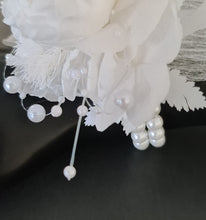 Load image into Gallery viewer, White pearl bracelet preserved peony corsage AB2055 - School formal, prom, graduation
