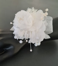 Load image into Gallery viewer, White pearl bracelet preserved peony corsage AB2055 - School formal, prom, graduation
