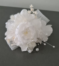 Load image into Gallery viewer, White pearl bracelet preserved peony corsage AB2055 - School formal, prom, graduation
