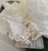 Load image into Gallery viewer, White pearl bracelet preserved peony corsage AB2055 - School formal, prom, graduation
