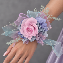 Load image into Gallery viewer, Pastel unicorn colours preserved rose corsage AB2056 - School formal, prom, graduation
