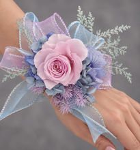 Load image into Gallery viewer, Pastel unicorn colours preserved rose corsage AB2056 - School formal, prom, graduation
