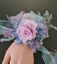 Load image into Gallery viewer, Pastel unicorn colours preserved rose corsage AB2056 - School formal, prom, graduation
