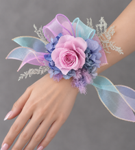Load image into Gallery viewer, Pastel unicorn colours preserved rose corsage AB2056 - School formal, prom, graduation
