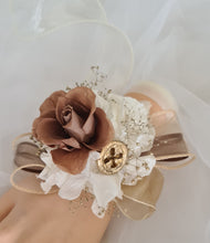 Load image into Gallery viewer, Brown, neutral, champagne gold preserved rose corsage AB2057 - School formal, prom, graduation
