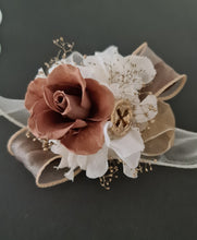 Load image into Gallery viewer, Brown, neutral, champagne gold preserved rose corsage AB2057 - School formal, prom, graduation
