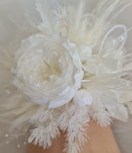 Load image into Gallery viewer, White preserved peony corsage AB2058 - School formal, prom, graduation
