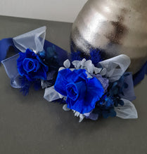 Load image into Gallery viewer, Royal blue glitter preserved rose corsage &amp; buttonhole AB2060 - School formal, prom, graduation
