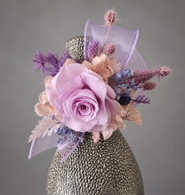 Load image into Gallery viewer, Preserved rose snap lock corsage in pastel pink &amp; violet colours AB2062 - School formal, prom, graduation
