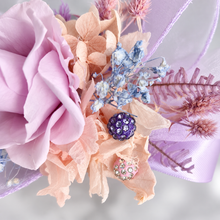 Load image into Gallery viewer, Preserved rose snap lock corsage in pastel pink &amp; violet colours AB2062 - School formal, prom, graduation

