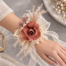 Load image into Gallery viewer, Preserved brown rose, champagne gold &amp; neutral AB2063 - School formal, prom, graduation
