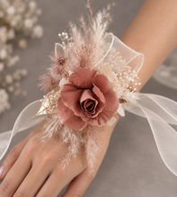 Load image into Gallery viewer, Preserved brown rose, champagne gold &amp; neutral AB2063 - School formal, prom, graduation
