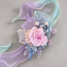 Load image into Gallery viewer, Pastel unicorn colours preserved rose corsage AB2065 - School formal, prom, graduation
