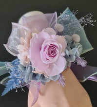 Load image into Gallery viewer, Pastel unicorn colours preserved rose corsage AB2065 - School formal, prom, graduation
