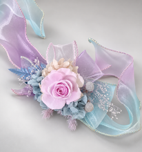 Load image into Gallery viewer, Pastel unicorn colours preserved rose corsage AB2065 - School formal, prom, graduation
