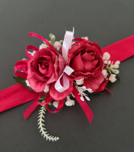 Load image into Gallery viewer, Red peony corsage &amp; buttonhole set AB2070 - School formal, prom, graduation
