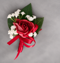 Load image into Gallery viewer, Red peony corsage &amp; buttonhole set AB2071 - School formal, prom, graduation
