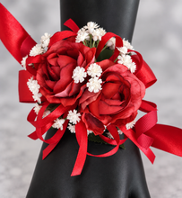 Load image into Gallery viewer, Red peony corsage &amp; buttonhole set AB2071 - School formal, prom, graduation
