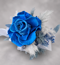 Load image into Gallery viewer, Preserved blue rose corsage AB2072 - School formal, prom, graduation
