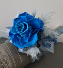 Load image into Gallery viewer, Preserved blue rose corsage AB2072 - School formal, prom, graduation
