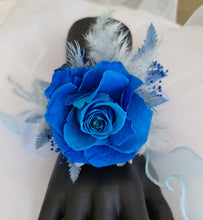 Load image into Gallery viewer, Preserved blue rose corsage AB2072 - School formal, prom, graduation
