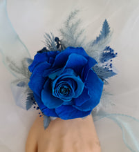 Load image into Gallery viewer, Preserved blue rose corsage AB2072 - School formal, prom, graduation
