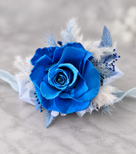Load image into Gallery viewer, Preserved blue rose corsage AB2072 - School formal, prom, graduation
