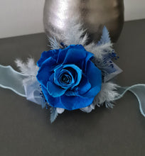 Load image into Gallery viewer, Preserved blue rose corsage AB2072 - School formal, prom, graduation
